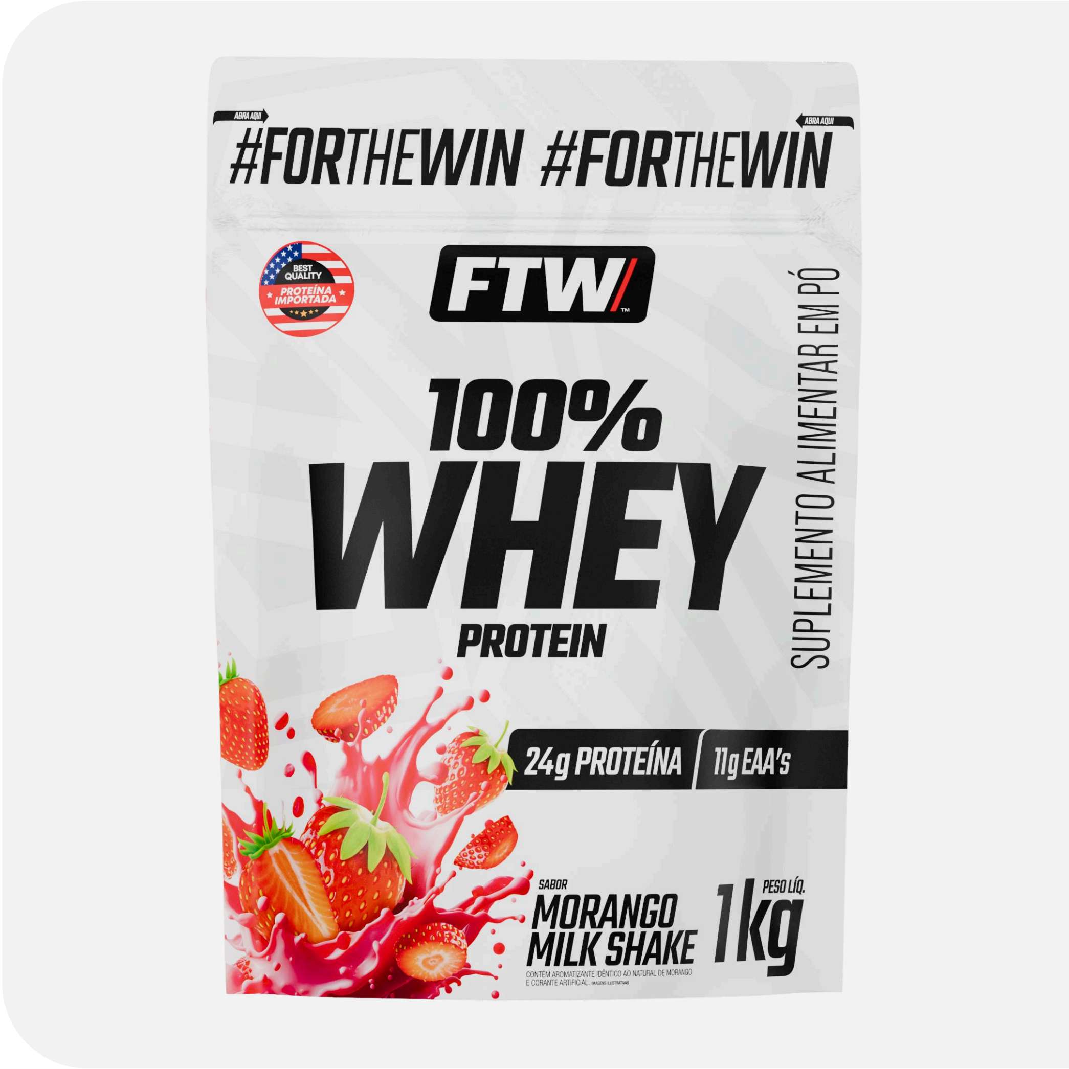 Whey Protein Refil 1kg - Morango Milk Shake